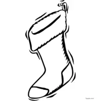 Coloring page of a red Christmas stocking