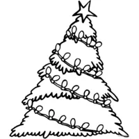 Christmas tree with electric lights coloring page