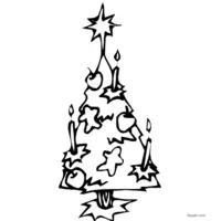 Christmas tree with candles coloring page