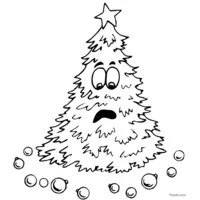 Christmas tree losing its ornaments coloring page