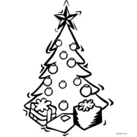 Free Christmas tree to color coloring page