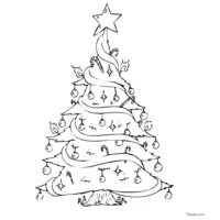 Christmas tree in the living room coloring page