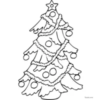 Decorating the Christmas tree coloring page