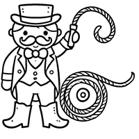 Ringmaster with a whip and a top hat | Toupty.com