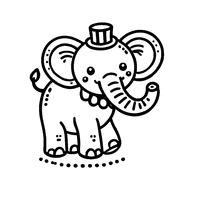 Elephant with a circus hat | Toupty.com