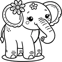 Elephant with a flower on its head | Toupty.com