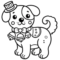 Circus dog with a small hat and a jingle collar | Toupty.com