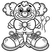 Clown with big feet and a bow tie | Toupty.com