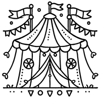 Circus tent with flags | Toupty.com