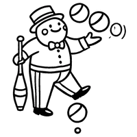 Juggler with three balls | Toupty.com