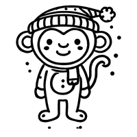 Monkey with a funny hat | Toupty.com