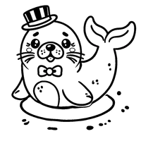 Sea lion with a hat and a smile | Toupty.com