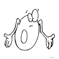 Digit 0 coloring page