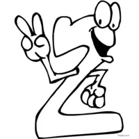 Digit 2 coloring page