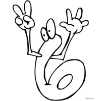 Digit 6 coloring page