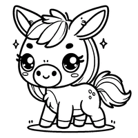 Chibi Donkey with Long Ears and a Small Round Body | Toupty.com