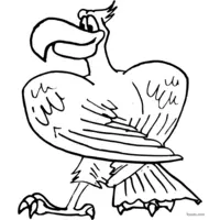 Coloring: Funny smiling eagle