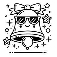 Easter Bell coloring with sunglasses and stars