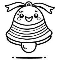 Easter Bell coloring with a funny smile and horizontal stripes