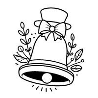 Easter Bell coloring with a stylish hat and leaf details