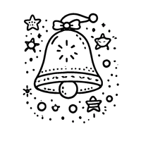 Easter Bell coloring with a small hat and stars