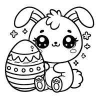 Easter Bunny in kawaii style