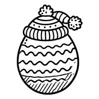 Easter egg with a small hat and wavy lines | Toupty.com