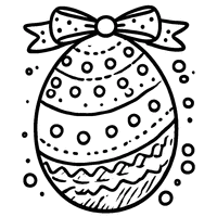 Easter egg with a small bow and funny circles | Toupty.com