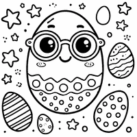 Easter egg with glasses and funny dots | Toupty.com