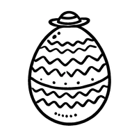 Easter egg with a hat and zigzag stripes | Toupty.com