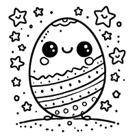 Easter egg with funny eyes and stars | Toupty.com