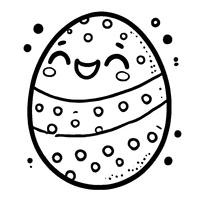 Easter egg with a big smile and round dots | Toupty.com