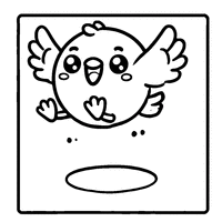 Kawaii chick joyfully spreading its wings