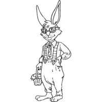 Easter coloring: Easter farmer bunny