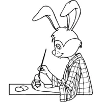 Easter coloring: Easter artist bunny