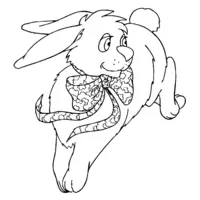 Easter coloring: Bunny with a bow tie