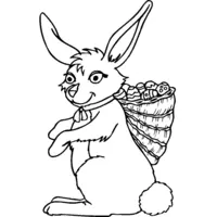 Easter coloring: Bunny with a basket