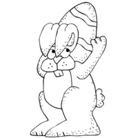 Easter coloring: Bunny carrying an egg