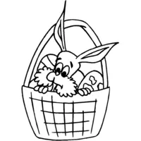 Easter coloring: Bunny in a basket