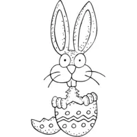 Easter coloring: A bunny coming out of its egg