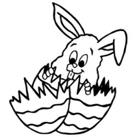 Easter coloring: Another bunny coming out of its egg