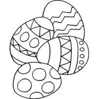 Easter coloring: Four beautiful eggs