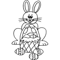 Easter coloring: Bunny and its basket