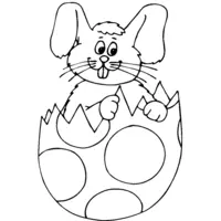 Easter coloring: Bunny in its egg