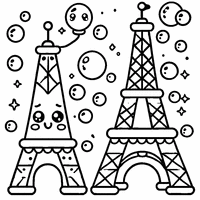 Eiffel Tower with bubbles | Toupty.com