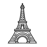 Simple Eiffel Tower for kids | Toupty.com