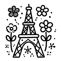 Eiffel Tower surrounded by flowers | Toupty.com