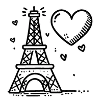 Eiffel Tower with a big heart | Toupty.com