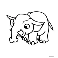 elephant coloring page to print