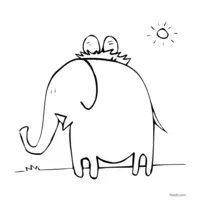 free elephant coloring page